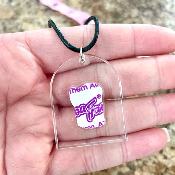 Lisa Frank Dog Acrylic Sticker Necklace - Picture 7 of 7
